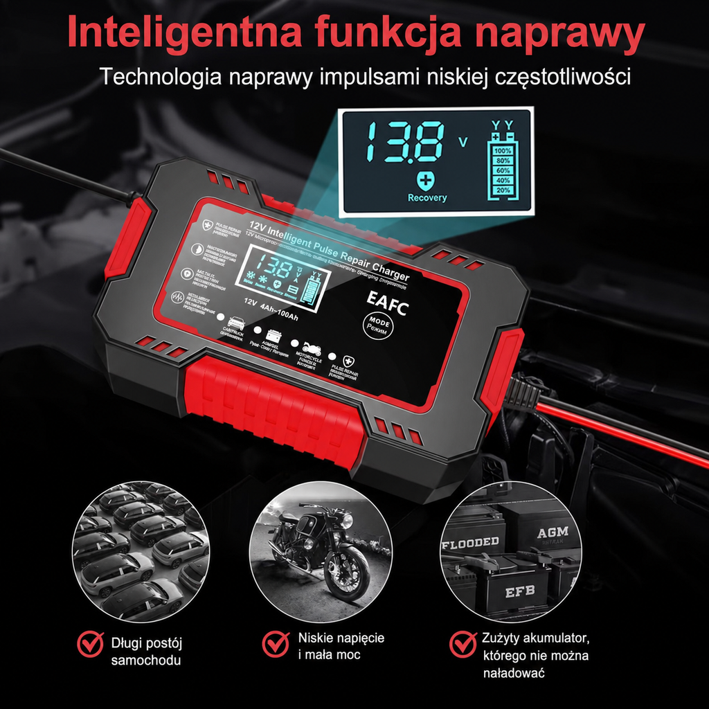 NEXAAMP Inteligentna ładowarka impulsowa 12V 6A