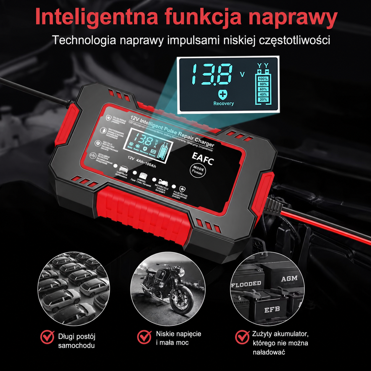 NEXAAMP Inteligentna ładowarka impulsowa 12V 6A